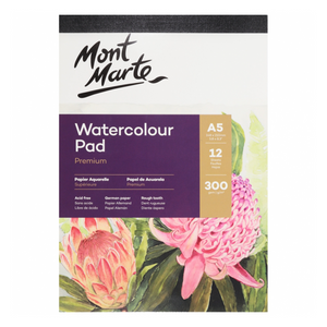 Mont Marte Watercolour Pad A5 12 Sheet 300gsm German Paper Drawing Painting Book