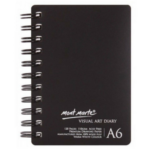 Mont Marte Visual Diary Book A6 120 page Sketch Drawing Pad Art White Paper