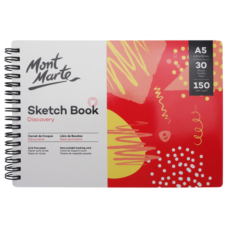 Mont Marte Sketch Book Pad A5 30 Sheet 150 gsm Drawing Painting Art Craft