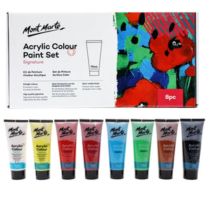 Acrylic Paint Set 8 x 75ml Mont Marte Signature Artist Acrylic Paint Set Arts