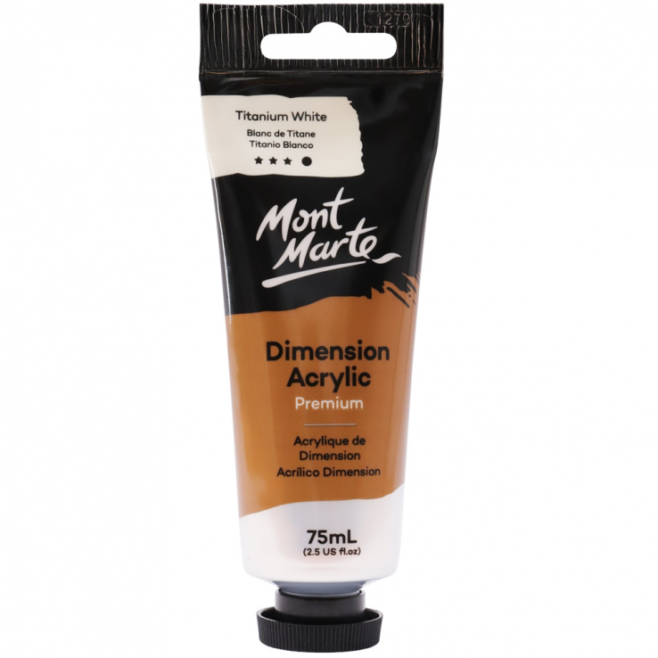 Mont Marte Premium Dimension Acrylic Paint 75ml - Titanium White