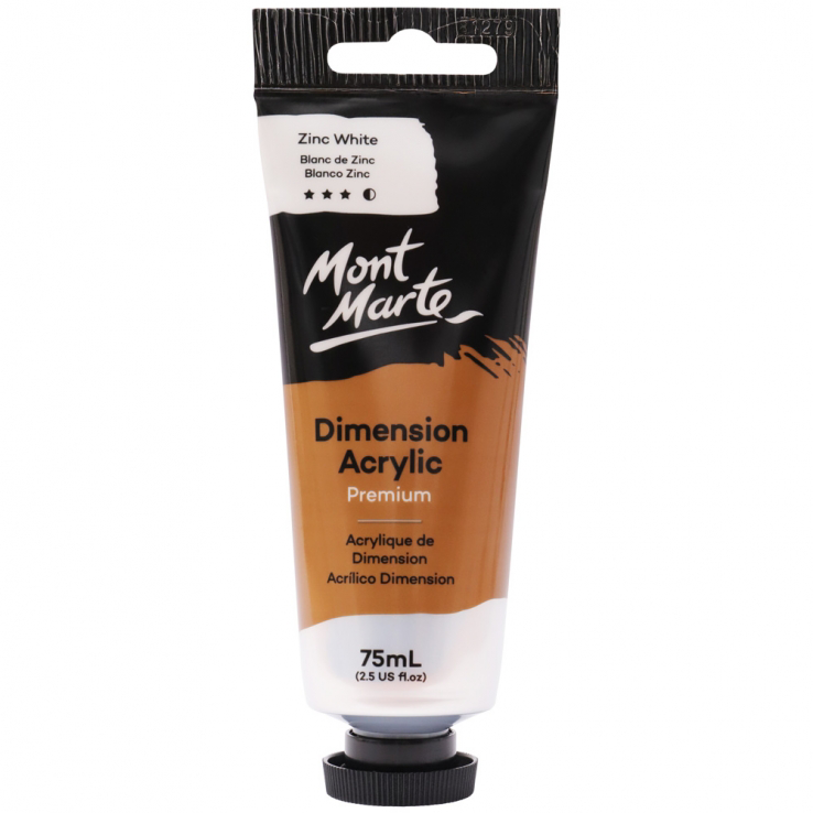 Mont Marte Premium Dimension Acrylic Paint 75ml - Zinc White