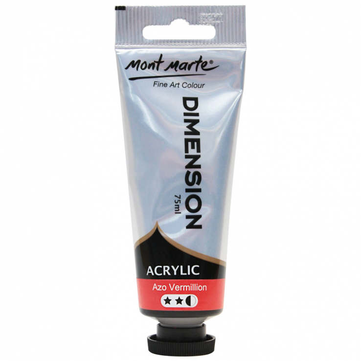 Mont Marte Premium Dimension Acrylic Paint 75ml - Azo Vermillion