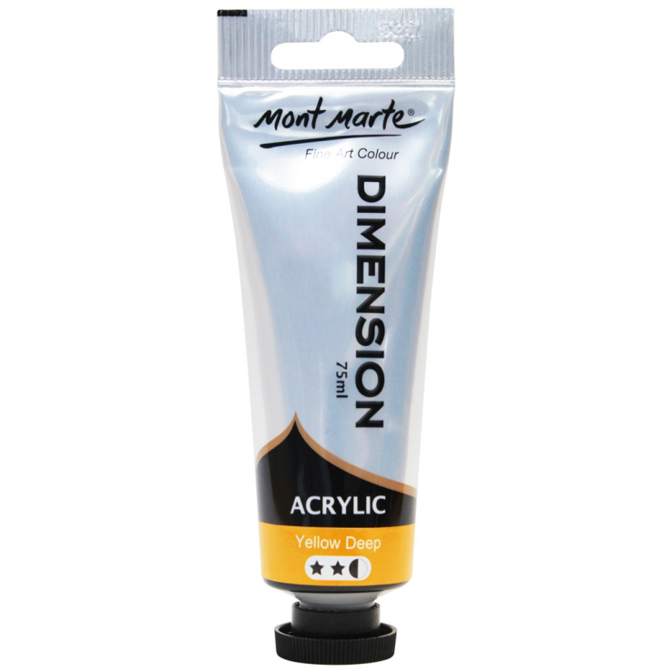 Mont Marte Premium Dimension Acrylic Paint 75ml - Yellow Deep