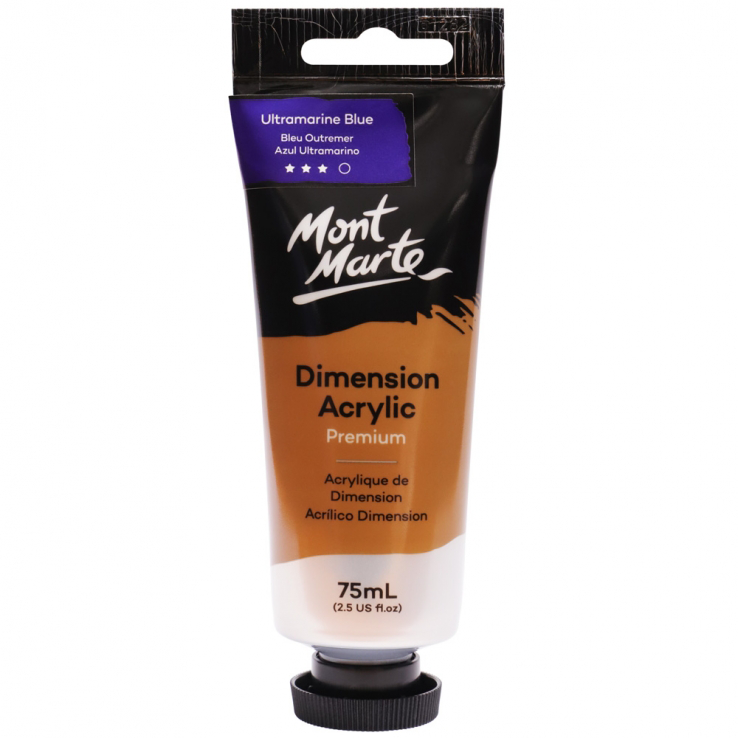 Mont Marte Premium Dimension Acrylic Paint 75ml - Ultramarine Blue