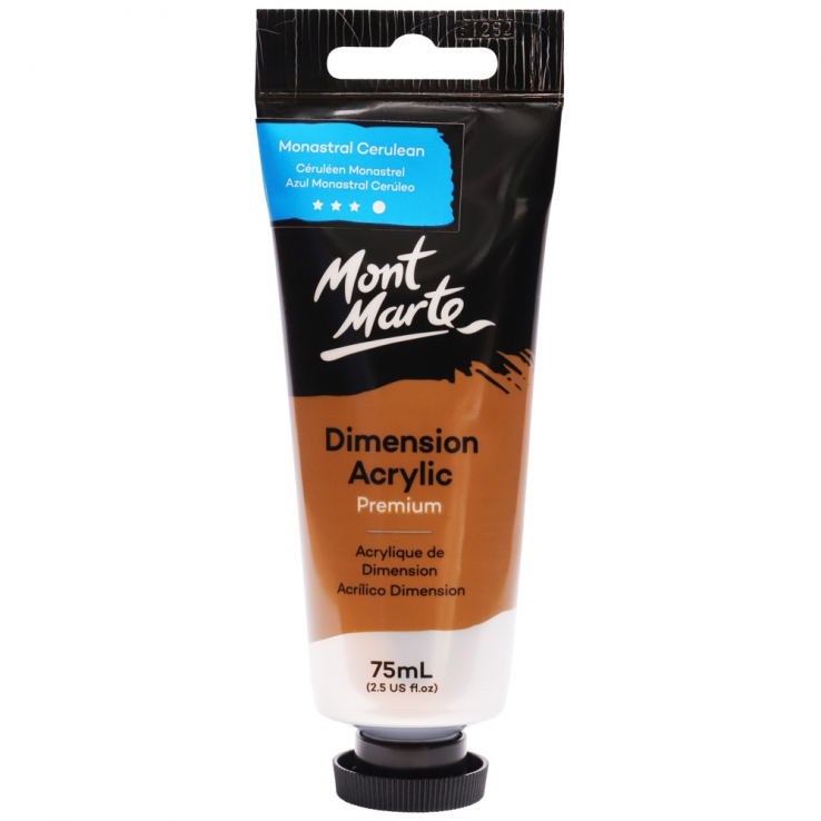 Mont Marte Premium Dimension Acrylic Paint 75ml - Monastral Cerulean