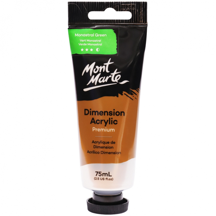 Mont Marte Premium Dimension Acrylic Paint 75ml - Monastral Green