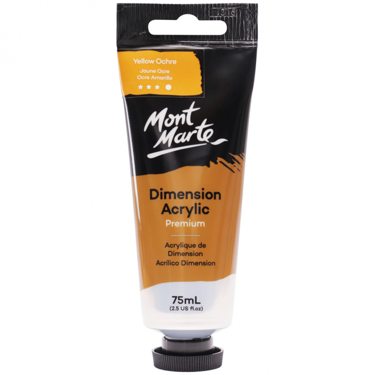 Mont Marte Premium Dimension Acrylic Paint 75ml - Yellow Ochre