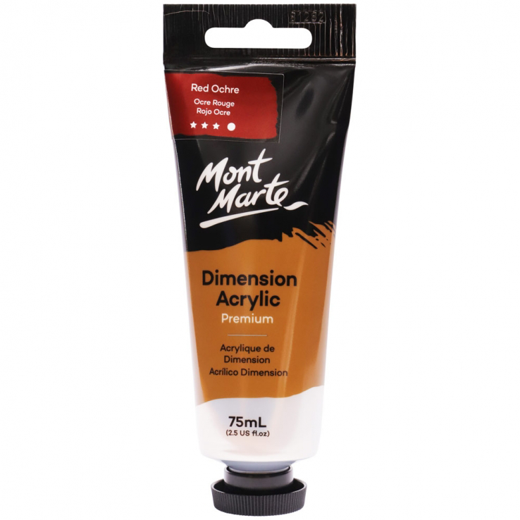 Mont Marte Premium Dimension Acrylic Paint 75ml - Red Ochre