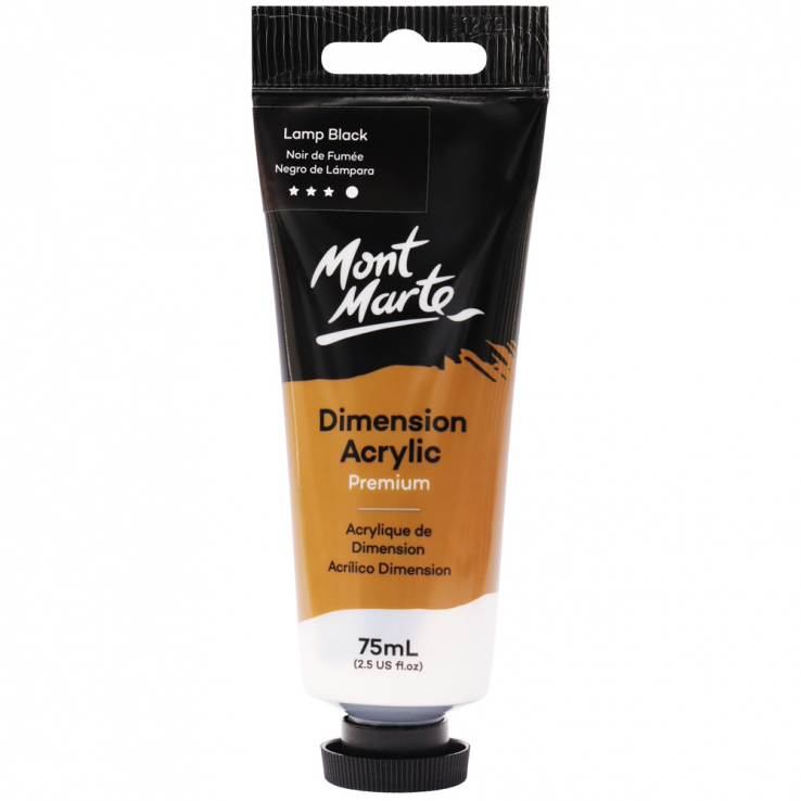 Mont Marte Premium Dimension Acrylic Paint 75ml - Lamp Black