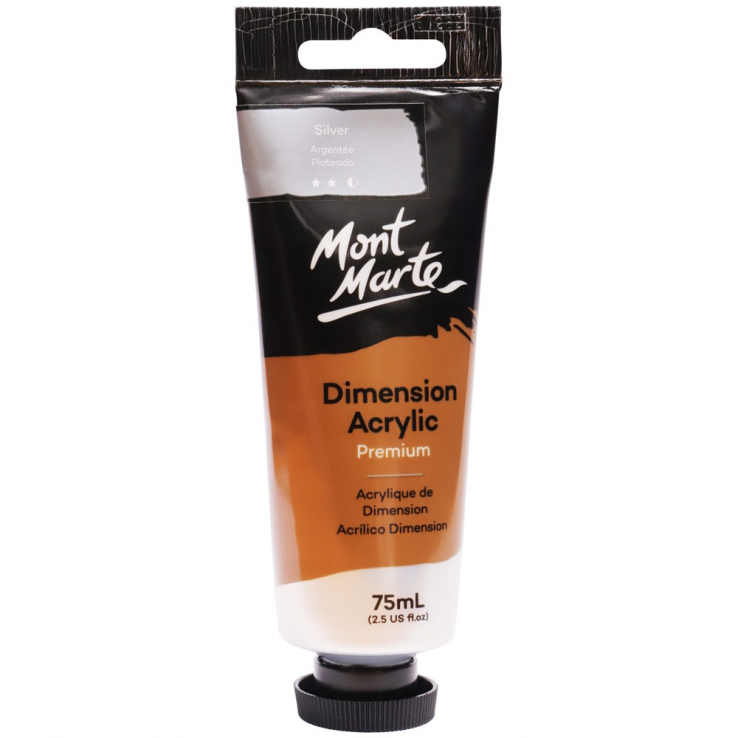 Mont Marte Premium Dimension Acrylic Paint 75ml - Silver