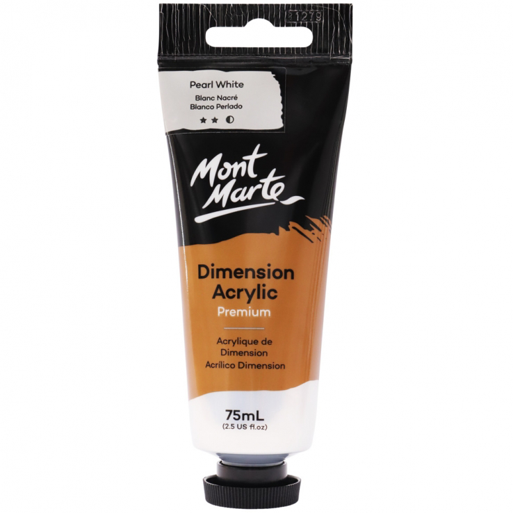 Mont Marte Premium Dimension Acrylic Paint 75ml - Pearl White