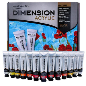 Mont Marte Dimension Acrylic Paint Set 36pc x 37ml Premium Quality XMAS GIFT