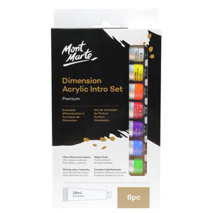 Mont Marte Dimension Acrylic Paint 8x18ml Intro Set Gloss Finish Art Craft