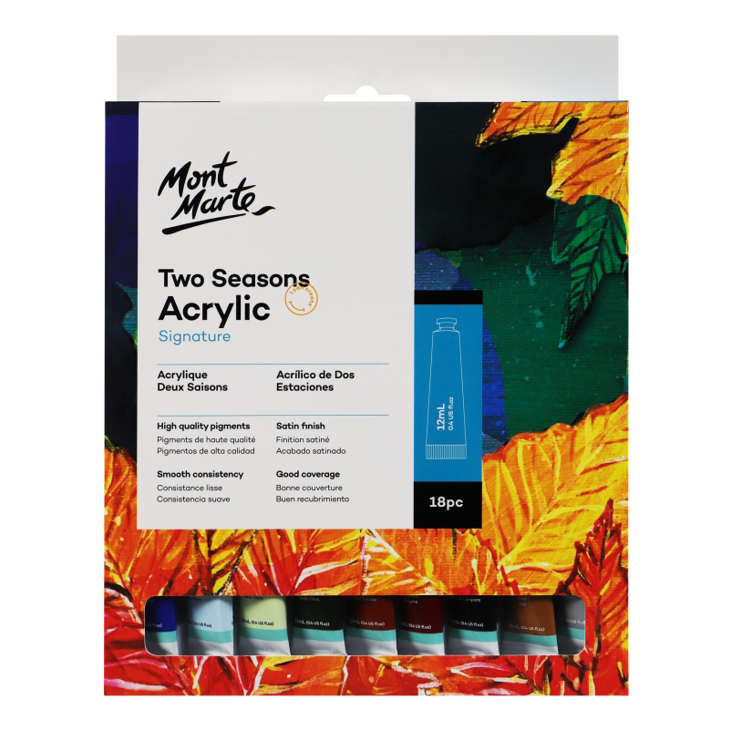 Mont Marte Acrylic Paint Set Two Seasons 18X12ml Tubes Spring & Autumn Art