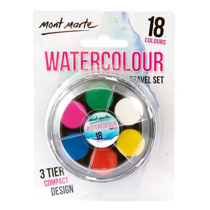 Watercolour Travel set 18 Colours Water Colour Paint Painting 3 Tier Compactc