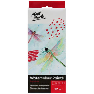 Mont Marte Watercolour Paint Set 12x12ml Tubes Matt finish Art Craft Artist