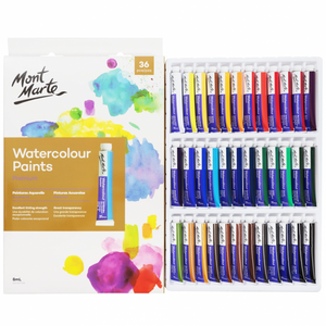 Watercolour Paint Set Kit 36 Colours 8 ml Mont Marte Artist Water Colour Premium