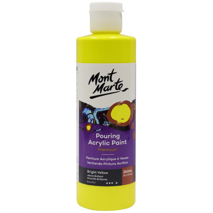 Mont Marte Pouring Acrylic Paint 240ml - Bright Yellow