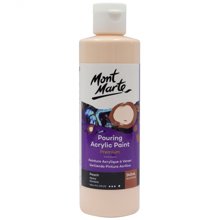 Mont Marte Pouring Acrylic Paint 240ml - Peach