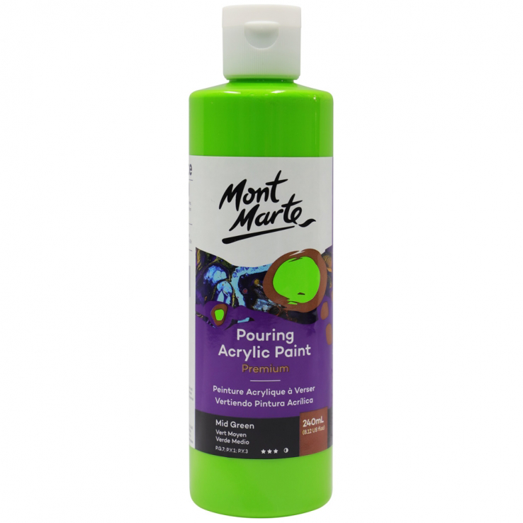 Mont Marte Pouring Acrylic Paint 240ml - Mid Green