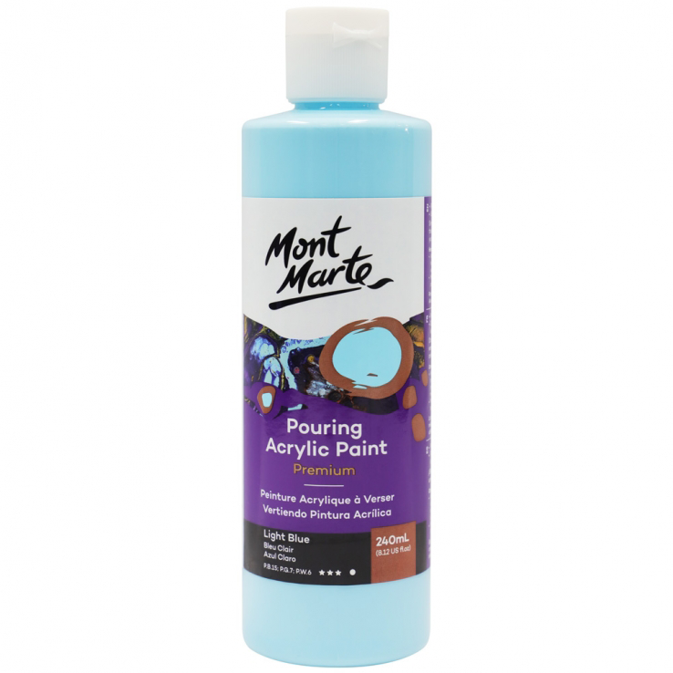 Mont Marte Pouring Acrylic Paint 240ml - Light Blue