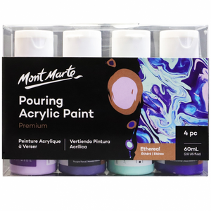 Mont Marte Pouring Acrylic Paint Premium Acrylic Paint 60ml 4pc - Ethereal