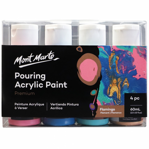 Mont Marte Pouring Acrylic Paint Premium Acrylic Paint 60ml 4pc - Flamingo