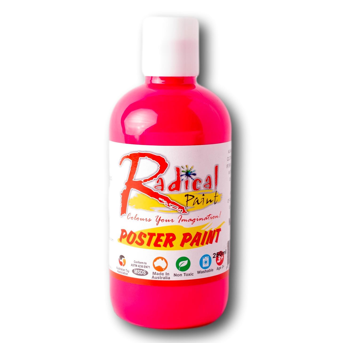 Radical Poster Paint 250ml Magenta Student Craft Paint Made in Australia