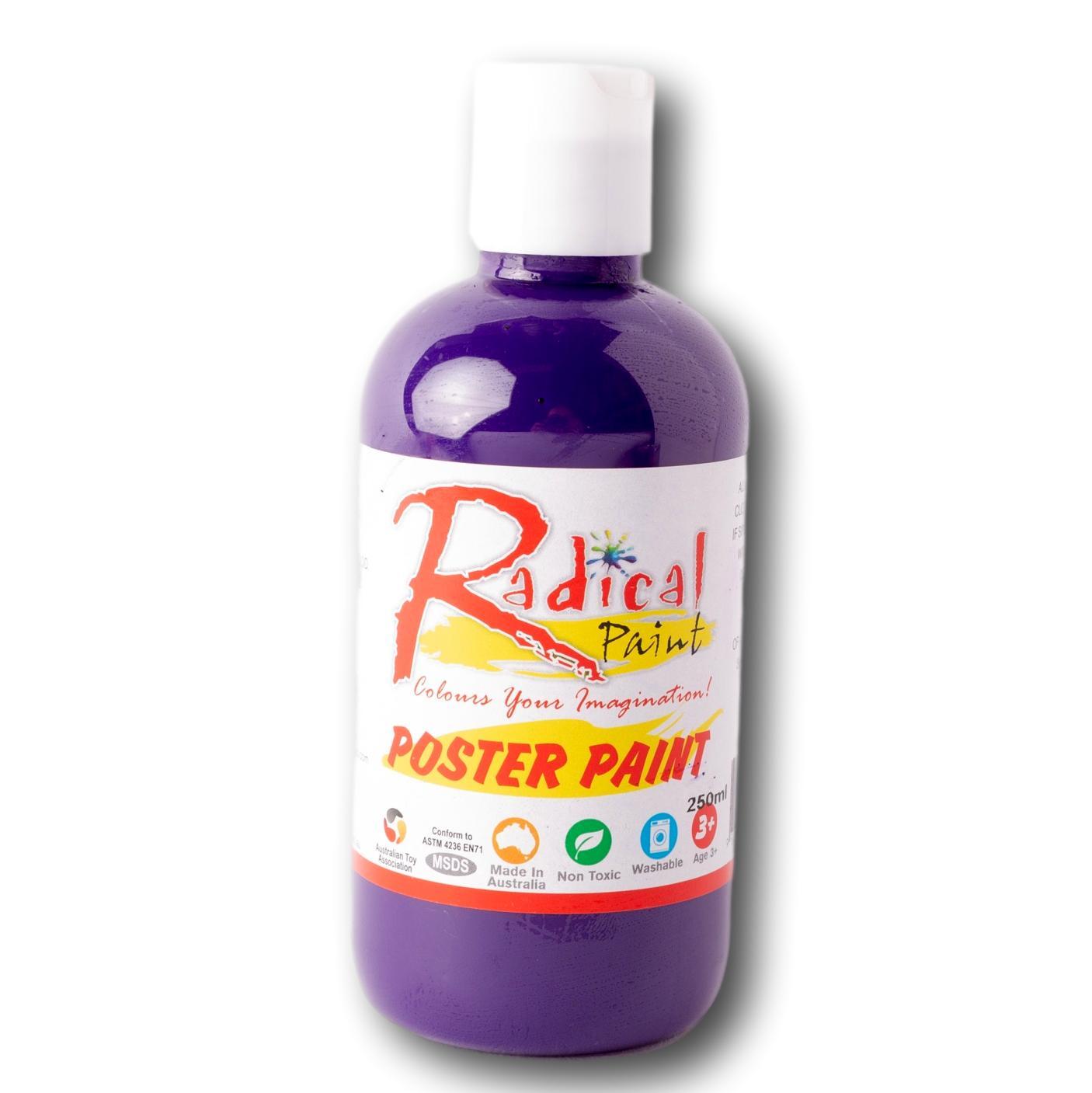 Radical Poster Paint 250ml Purple Student Craft Paint Made in Australia