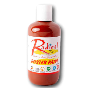 Radical Poster Paint 250ml Brown Student Craft Paint Made in Australia