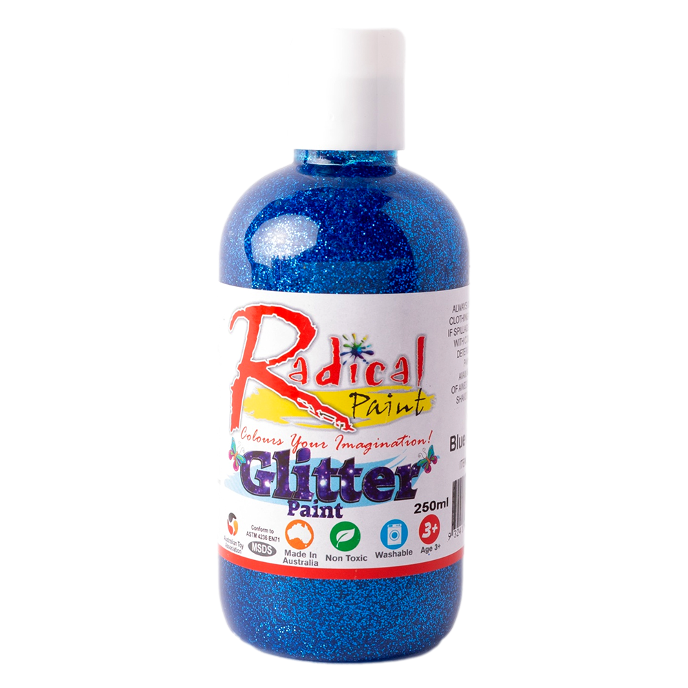 Radical Paint Glitter Paint washable Poster Student Art Craft Paint Blue 250ml