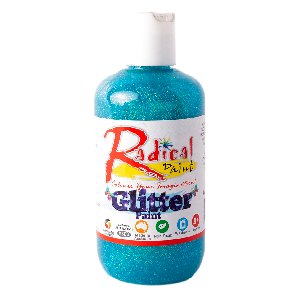 Radical Paint Glitter Paint washable Poster Student Art Craft Paint Aqua 250ml