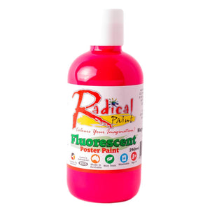 Radical Poster Paint 250ml Magenta Fluoro Student Craft Paint Made in Australia