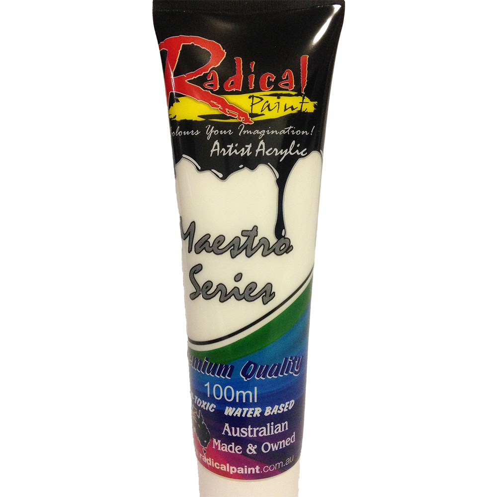 Acrylic Paint Titanium White 100ml Radical Maestro Series Made in Australia