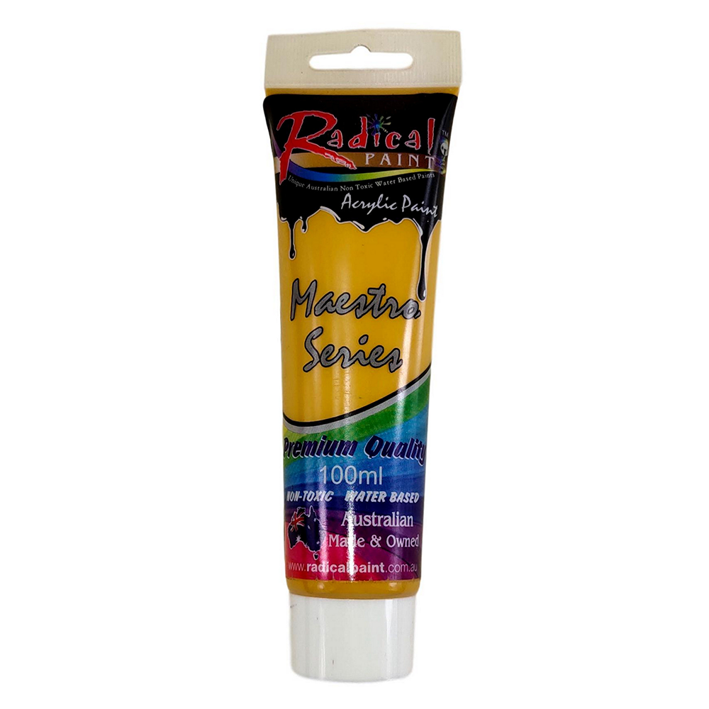 Acrylic Paint Yellow Oxide 100ml Radical Maestro Series Made in Australia