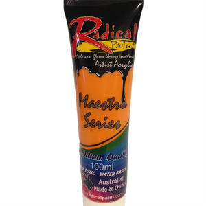 Acrylic Paint Orange 100ml Radical Maestro Series Made in Australia