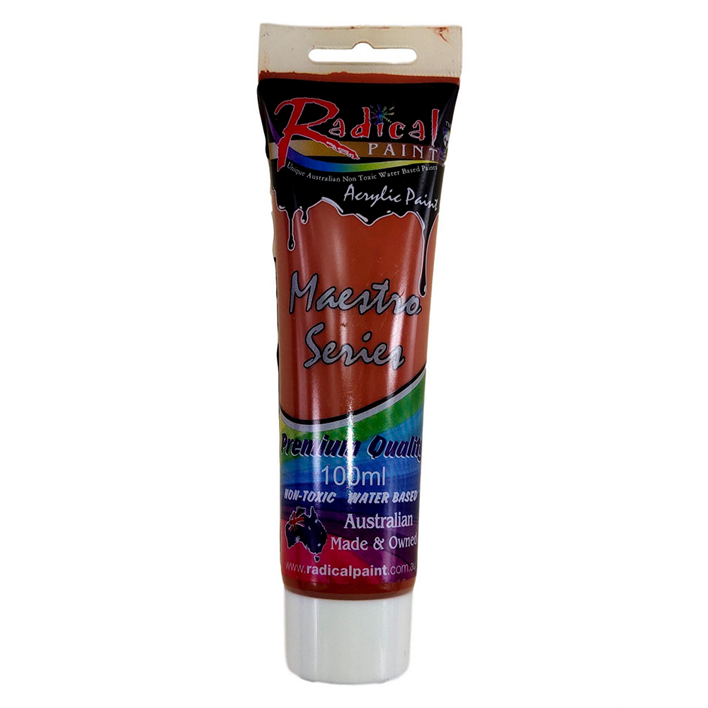 Acrylic Paint Burnt Sienna 100ml Radical Maestro Series Made in Australia