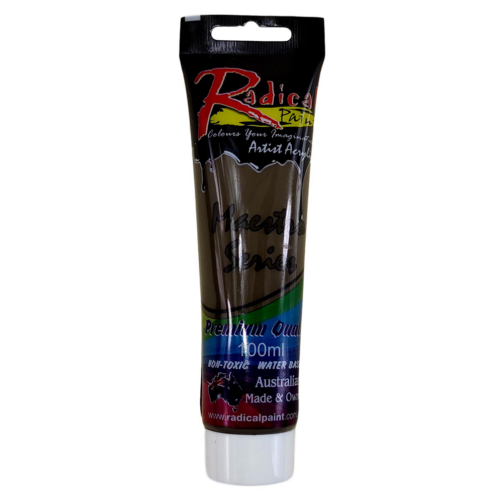 Acrylic Paint Raw Umber 100ml Radical Maestro Series Made in Australia