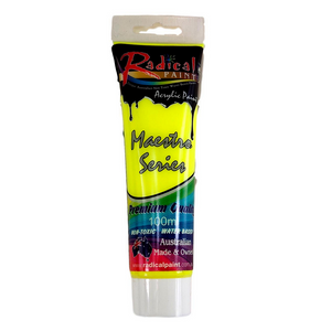 Acrylic Paint Fluoro Yellow 100ml Radical Maestro Series Made in Australia