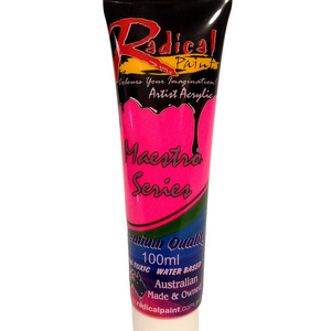 Acrylic Paint Fluoro Pink 100ml Radical Maestro Series Made in Australia