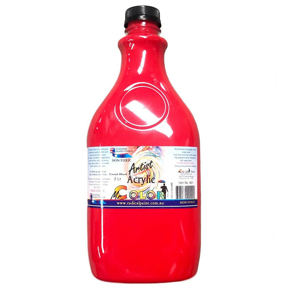 Acrylic Paint Cool Red 2L Artist Bulk Mr. Color Radical Paint Made in Australia