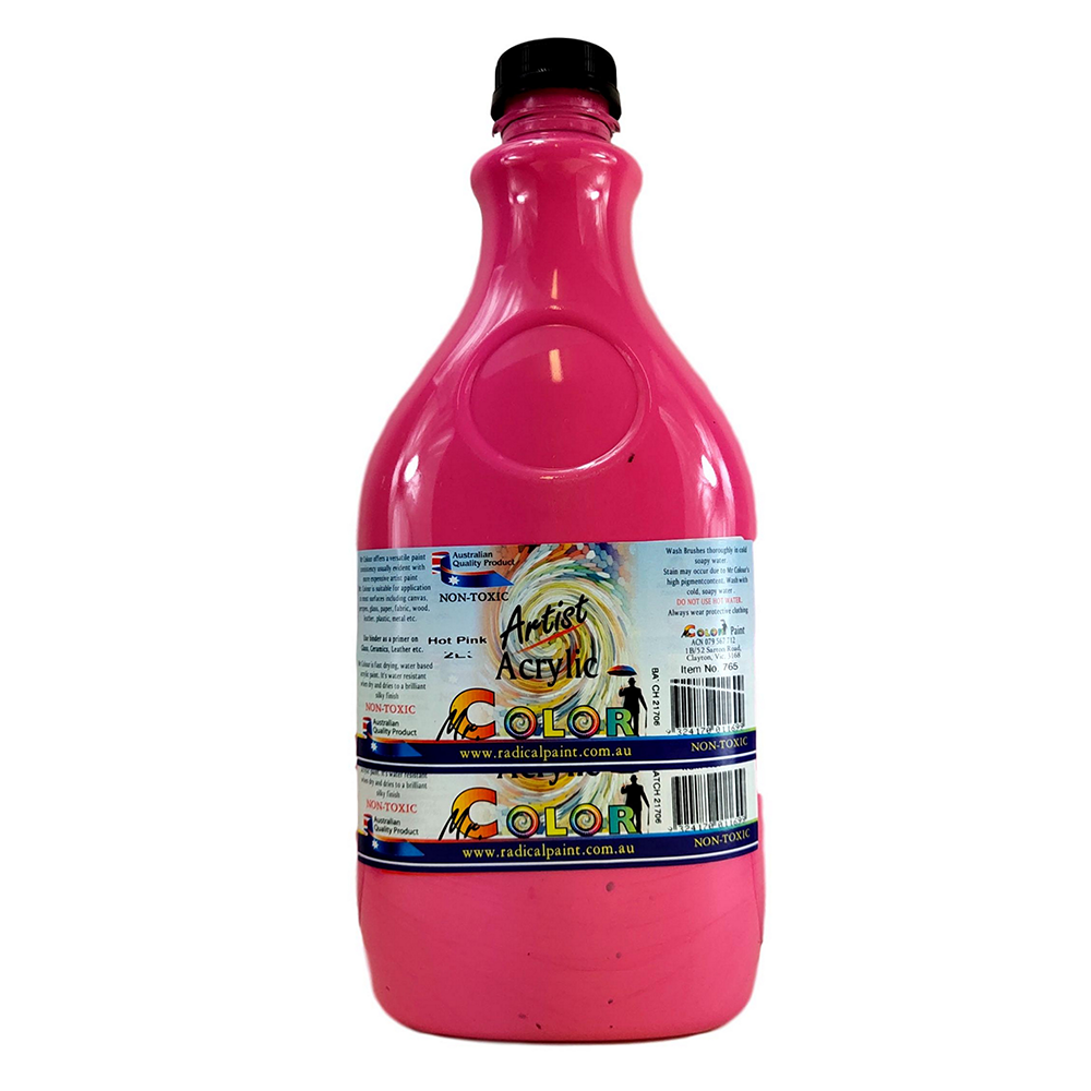 Acrylic Paint Hot Pink 2L Artist Bulk Mr. Color Radical Paint Made in Australia