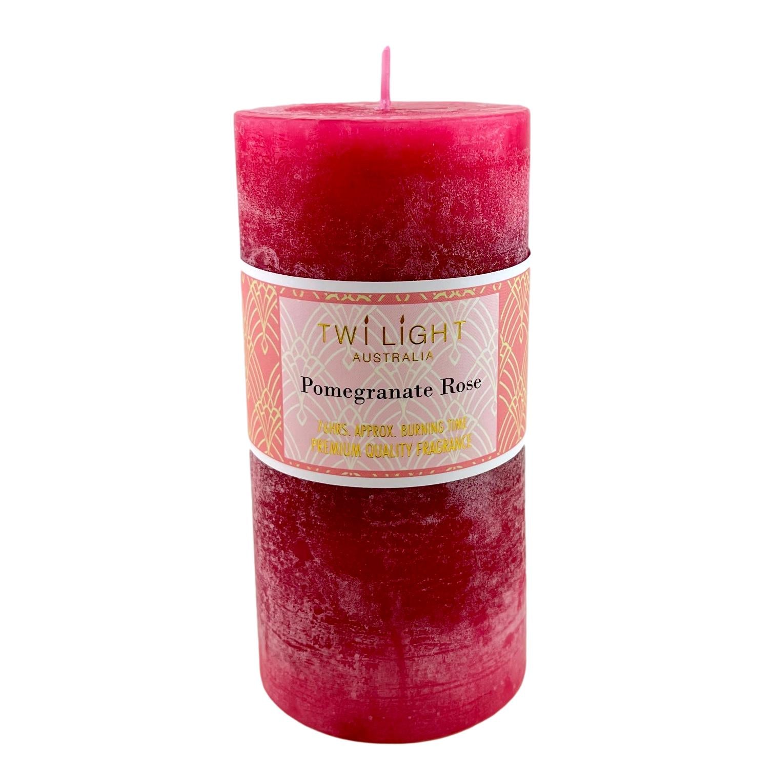 Twilight Frost Scented Pillar Candle  Pomegranate Rose 6.8x14cm Hot Pink Candles 76 Hours